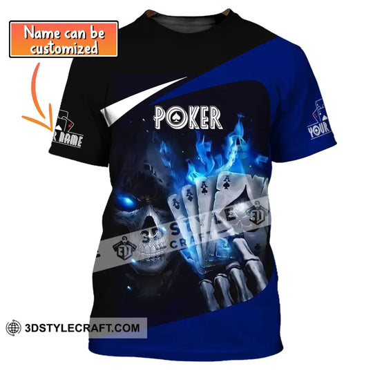 Unisex Shirt, Custom Name Poker T-Shirt, Poker Skull, Casino Shirt, Poker Gift style option 1