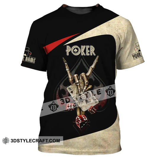 Unisex Shirt, Custom Name Poker T-Shirt, Poker Skull Hand, Casino Shirt, Poker Gift style option 2
