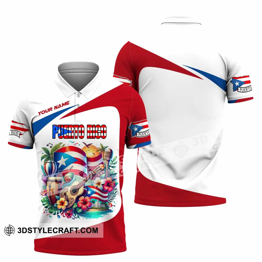 Unisex Shirt Custom Name Puerto Rico Gift For Lover Polo / S T-Shirt