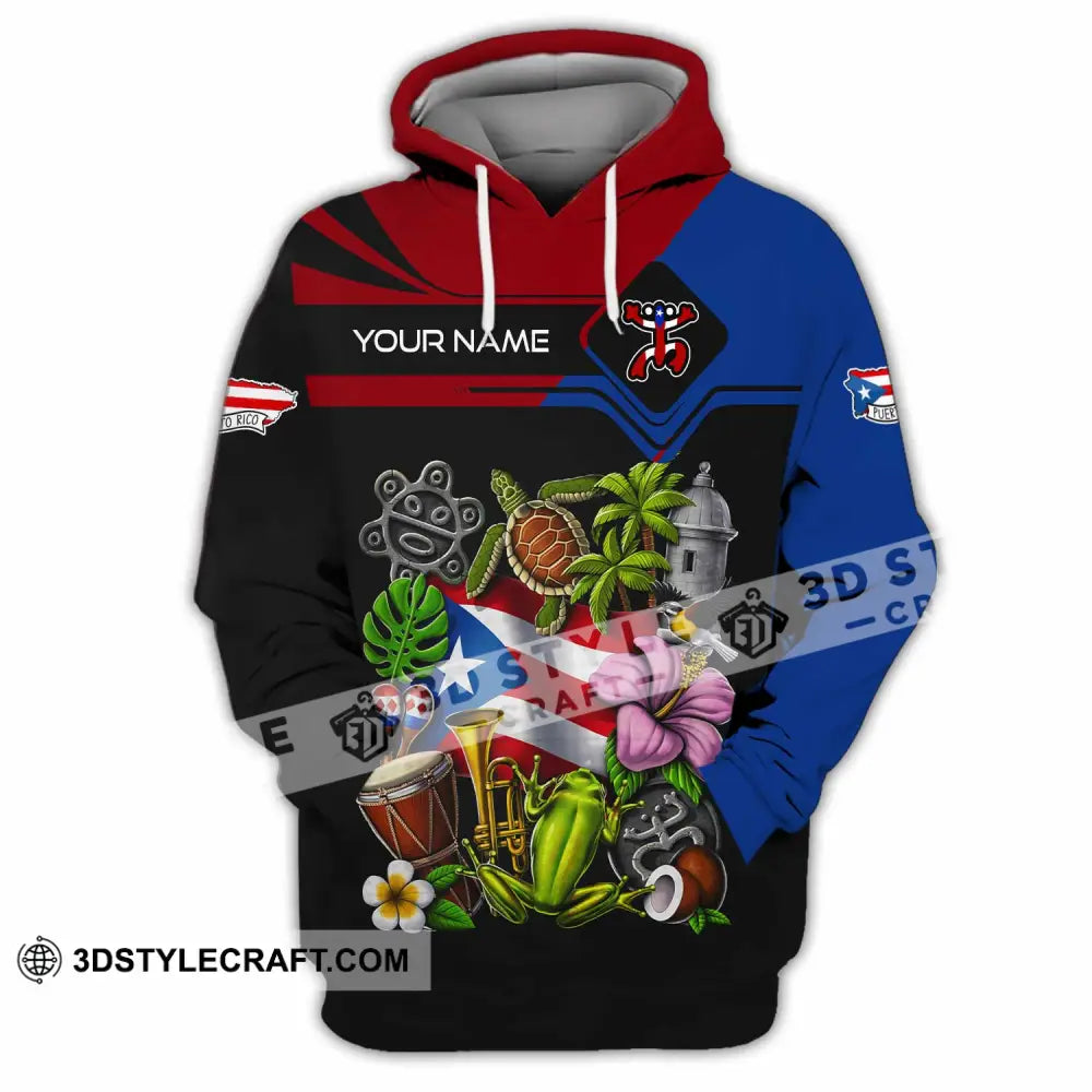 Unisex Shirt Custom Name Puerto Rico Lover Gift Hoodie / S T-Shirt