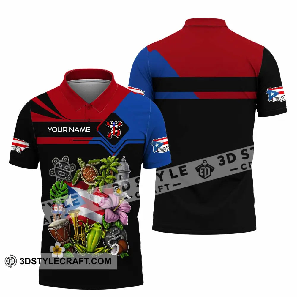 Unisex Shirt Custom Name Puerto Rico Lover Gift Polo / S T-Shirt