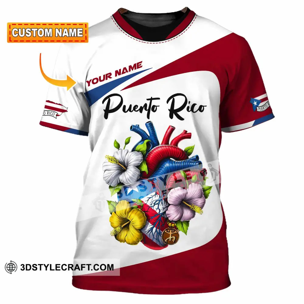 Unisex Shirt Custom Name Puerto Rico Lover Gift T-Shirt