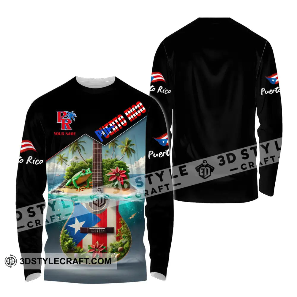 Unisex Shirt Custom Name Puerto Rico Lover Polo Long Sleeve Gift / S T-Shirt