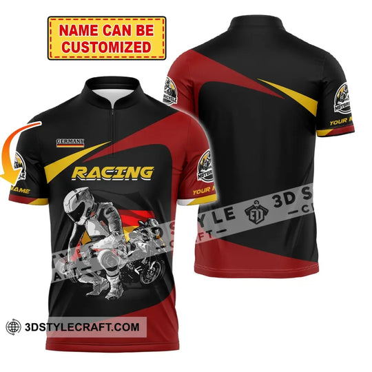 Unisex Shirt, Custom Name Racing Shirt, Germany Racing Polo Long Sleeve Shirt, Motorcycle Racing T-Shirt style option 2