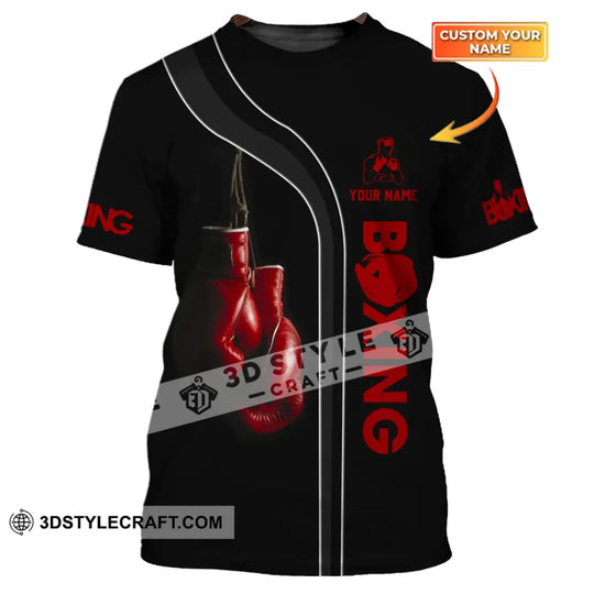 Unisex Shirt - Custom Name Shirt - Red Boxing Gloves Shirt style option 1