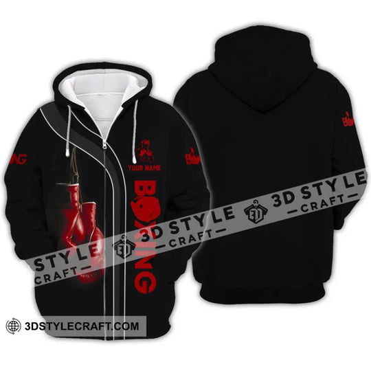 Unisex Shirt - Custom Name Shirt - Red Boxing Gloves Shirt style option 4