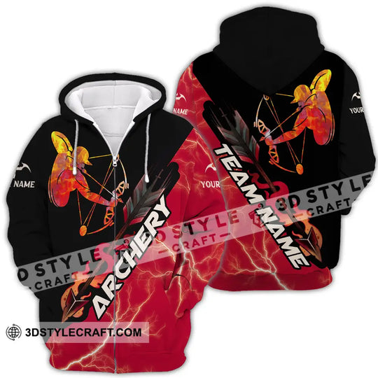 Unisex Shirt - Custom Name Red Fire Archery Shirt style option 4