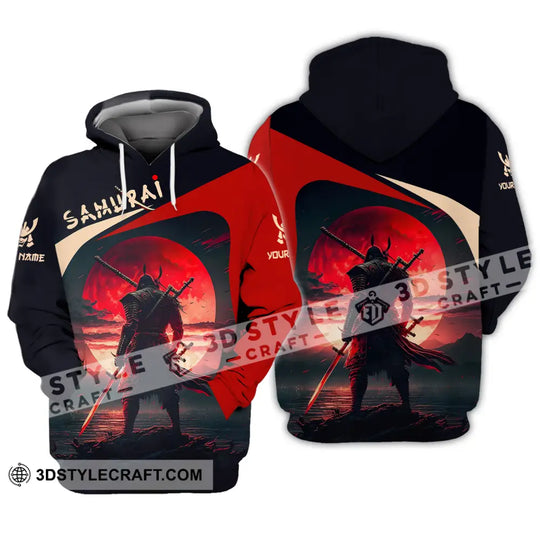 Unisex Shirt - Custom Name Samurai Red Black Shirt style option 3