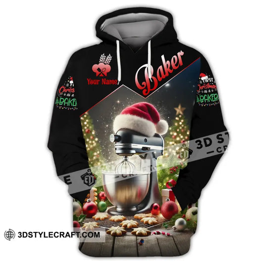 Unisex Shirt - Custom Name Santa Baker Shirt style option 2