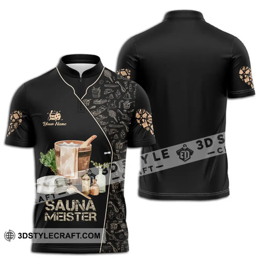 Unisex Shirt - Custom Name Sauna Heart Shirt Sauna Meister style option 2