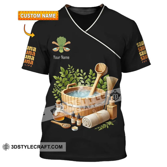 Unisex Shirt, Custom Name Sauna Shirt, Sauna Love Hoodie Shirt Polo Long Sleeve, Sauna For Live style option 1