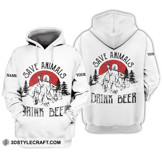 Unisex Shirt - Custom Name Shirt - Save Animals Drink Beer style option 3