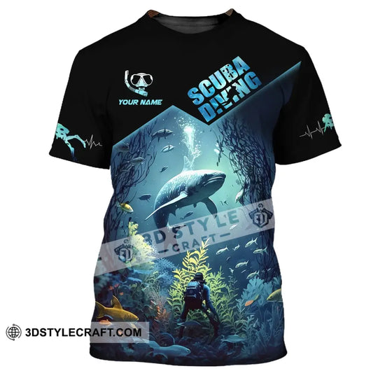 Unisex Shirt, Custom Name Scuba Diving Shirt, Scuba Diving Apparel, Shirt For Scuba Diving Lovers style option 2