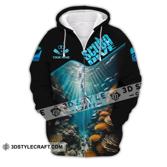 Unisex Shirt, Custom Name Scuba Diving Shirt, Scuba Diving Apparel, Gift For Scuba Diving Lovers style option 3