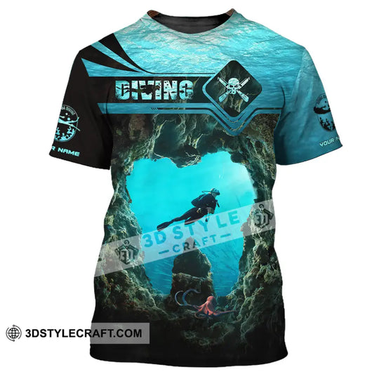 Unisex Shirt, Custom Name Scuba Diving Shirt, Gift for Scuba Diving Lover style option 2