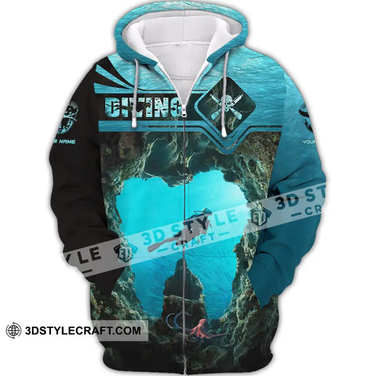 Unisex Shirt, Custom Name Scuba Diving Shirt, Gift for Scuba Diving Lover style option 3