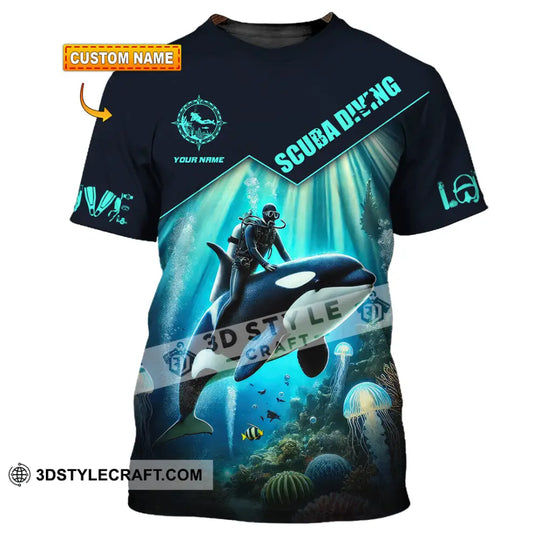 Unisex Shirt, Custom Name Scuba Diving Shirt, Scuba Diving Gift style option 1