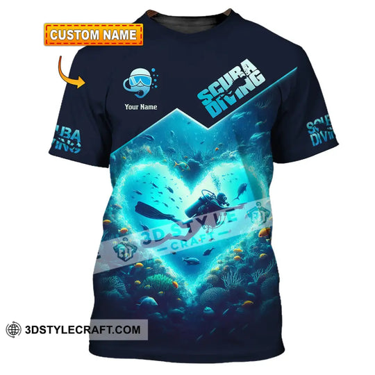 Unisex Shirt, Custom Name Scuba Diving Shirt, Scuba Diving Gift style option 1