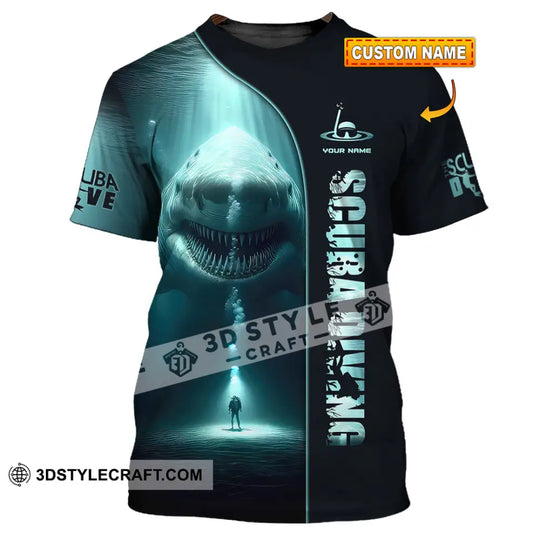 Unisex Shirt, Custom Name Scuba Diving Shirt, Scuba Diving Gift style option 1