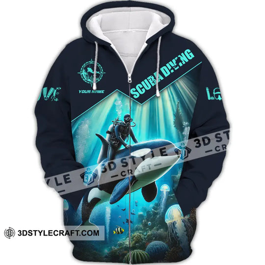 Unisex Shirt, Custom Name Scuba Diving Shirt, Scuba Diving Gift style option 3