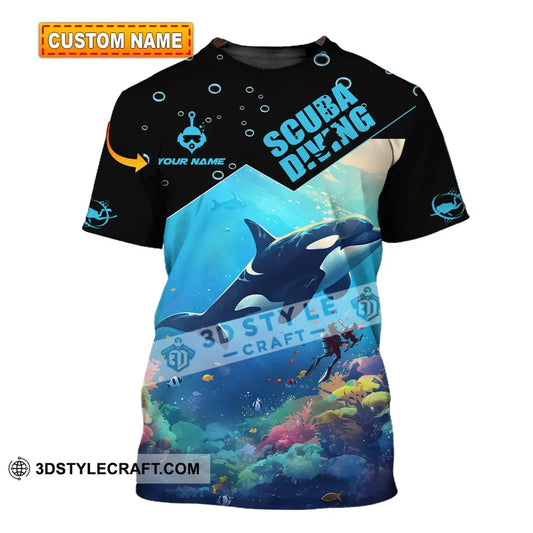Unisex Shirt Custom Name Scuba Diving Love T-Shirt T-Shirt