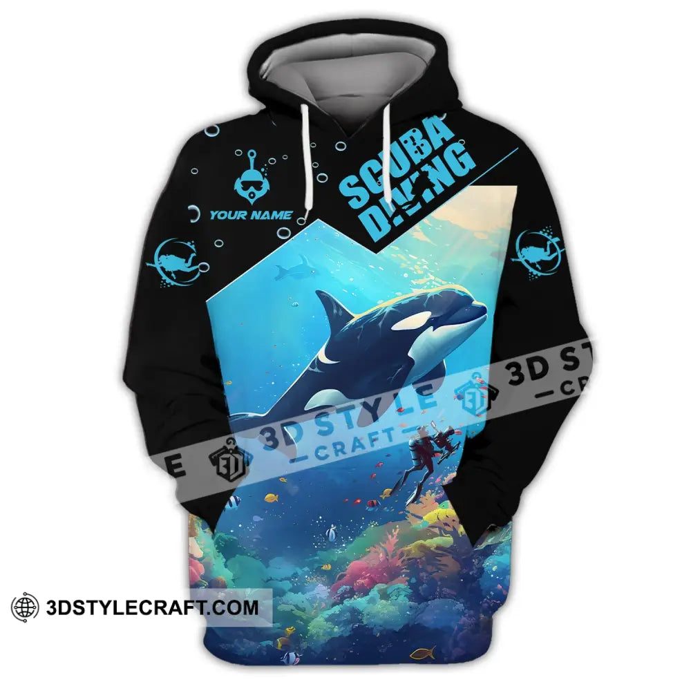 Unisex Shirt Custom Name Scuba Diving Love T-Shirt Hoodie / S T-Shirt