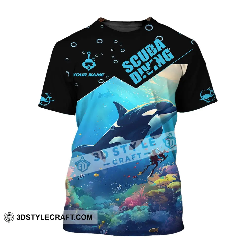 Unisex Shirt Custom Name Scuba Diving Love T-Shirt / S T-Shirt