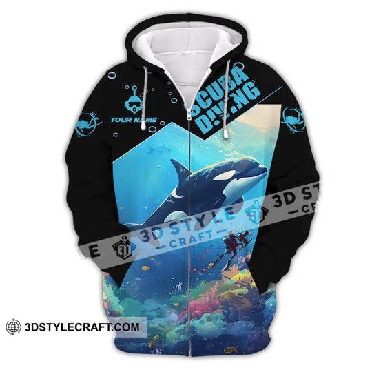 Unisex Shirt, Custom Name Scuba Diving Shirt, Diving Love T-Shirt style option 3