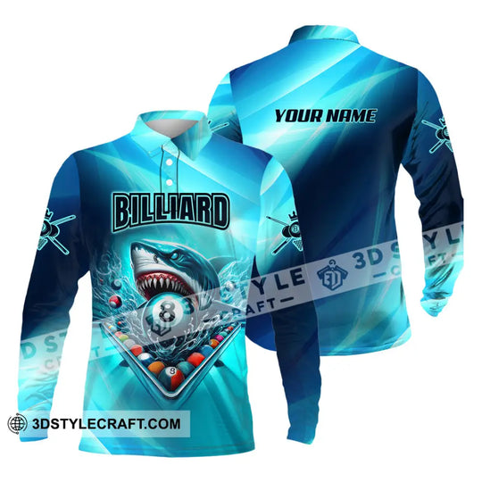 Unisex Shirt - Custom Name Shark Billiards Sport Shirt style option 3