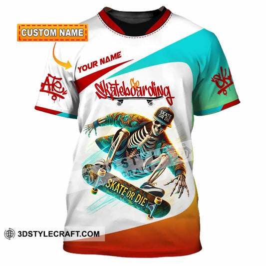 Unisex Shirt Custom Name Skateboarding Love Hoodie Polo Long Sleeve T-Shirt