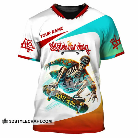 Unisex Shirt, Custom Name Skateboarding Shirt, Skateboarding Love Hoodie Shirt Polo Long Sleeve Shirt style option 2