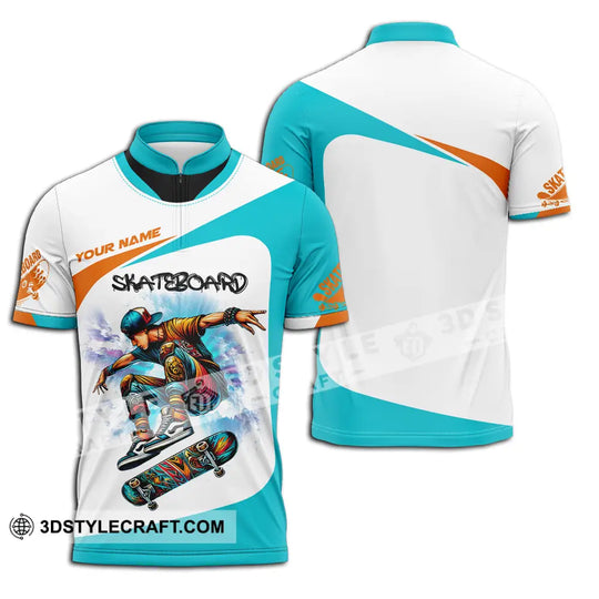 Unisex Shirt - Custom Name Skateboarding Player Light Sport Shirt, Playing style option 2