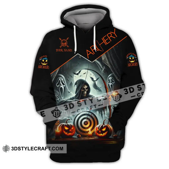 Unisex Shirt - Custom Name Skull Archery Target Shirt style option 2