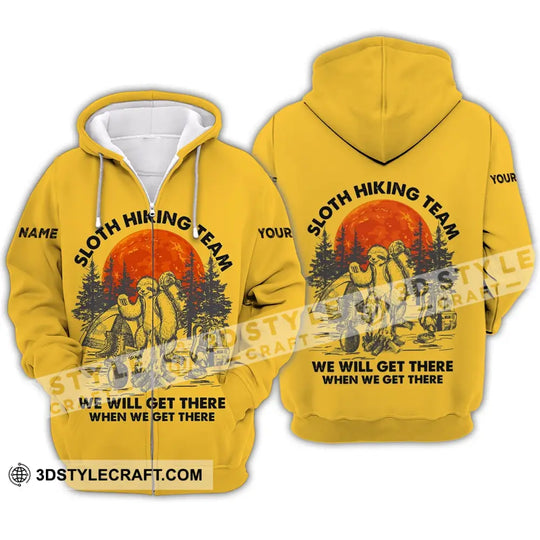 Unisex Shirt - Custom Name Shirt - Sloth Hiking Team We Will Get There When We Get There Name Shirt style option 4
