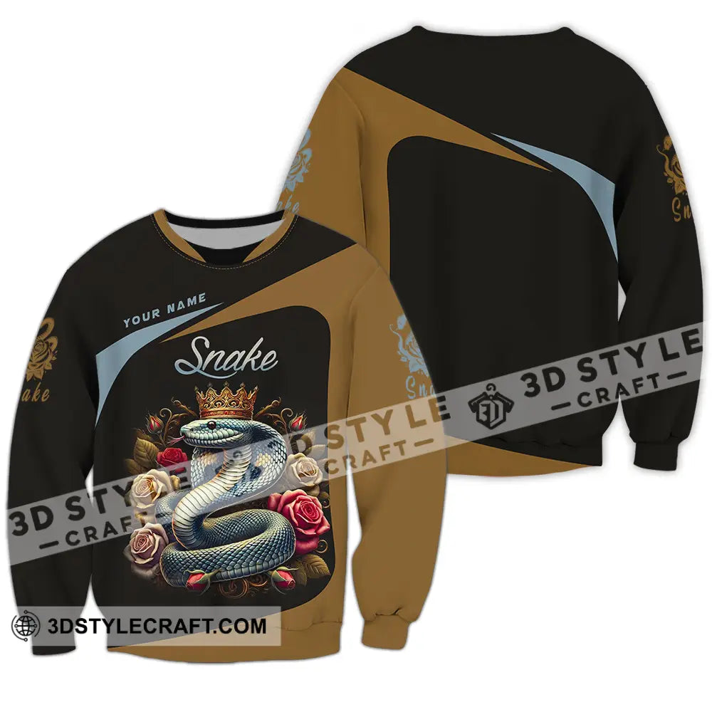 Unisex Shirt - Custom Name Snake Long Sleeve / S T-Shirt