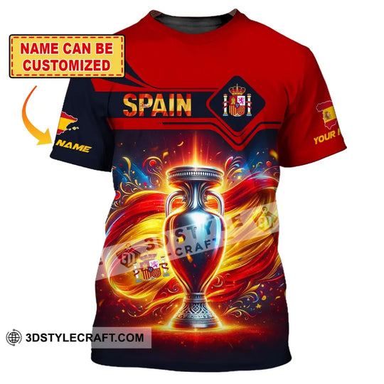Unisex Shirt, Custom Name Spain Football Shirt, Euro 2024 Shirt, Spain Football Polo Long Sleeve style option 1