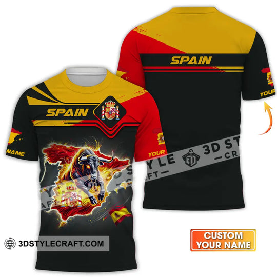 Unisex Shirt - Custom Name Spain Team Lover Shirt, Spain Map style option 1