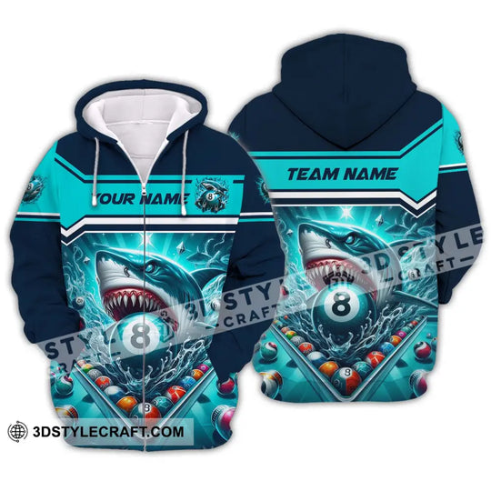 Unisex Shirt - Custom Name Sport Shirt, Billiard Shark style option 2