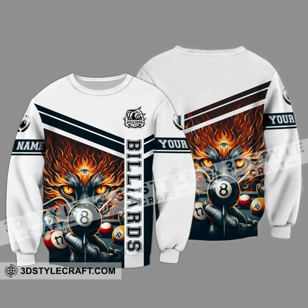 Unisex Shirt - Custom Name Sport Billiard Three Eyes Long Sleeve / S T-Shirt