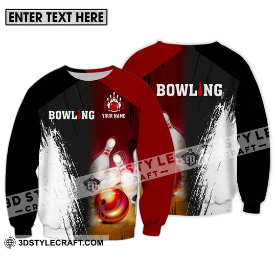 Unisex Shirt - Custom Name Sport Shirt, Bowling Red Ball style option 4