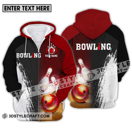 Unisex Shirt - Custom Name Sport Shirt, Bowling Red Ball style option 2