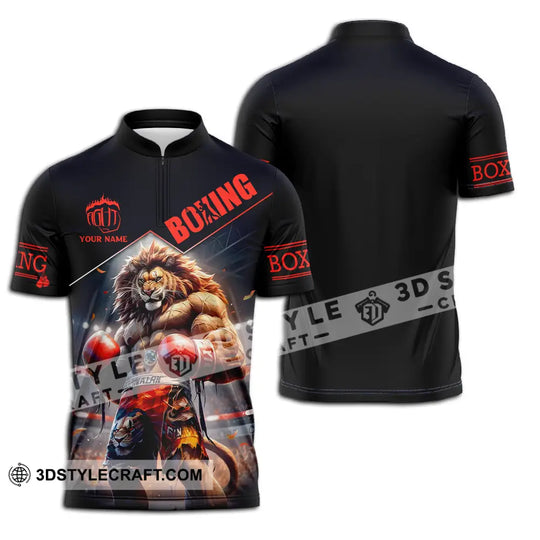 Unisex Shirt - Custom Name Sport Shirt, Boxing Lion King style option 2