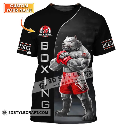 Unisex Shirt - Custom Name Sport Shirt, Boxing Pitbull Dog style option 1