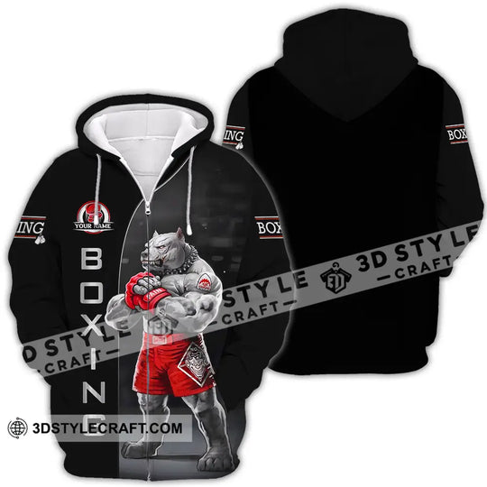 Unisex Shirt - Custom Name Sport Shirt, Boxing Pitbull Dog style option 4