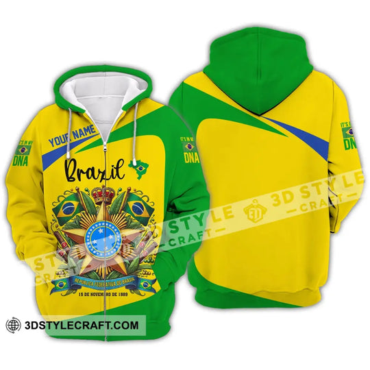 Unisex Shirt - Custom Name Sport Shirt, Brazil It's My DNA style option 3
