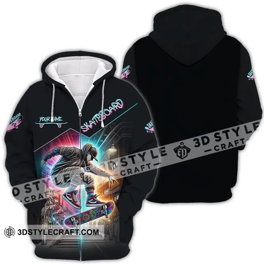 Unisex Shirt - Custom Name Sport Shirt, Skateboard style option 4