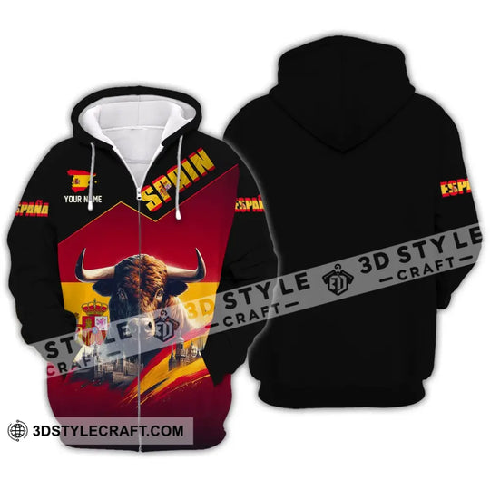 Unisex Shirt - Custom Name Sport Shirt - Spain Bull style option 3