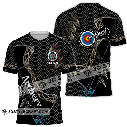 Unisex Shirt - Custom Name Sport Shirt, Three Arrows Archery style option 2