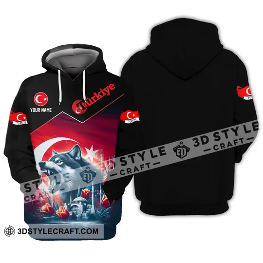 Unisex Shirt - Custom Name Sport Shirt - Türkiye Wolf style option 2