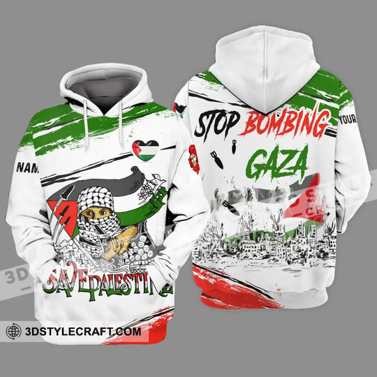 Unisex Shirt - Custom Name Shirt, Stop Bombing Gaza style option 3